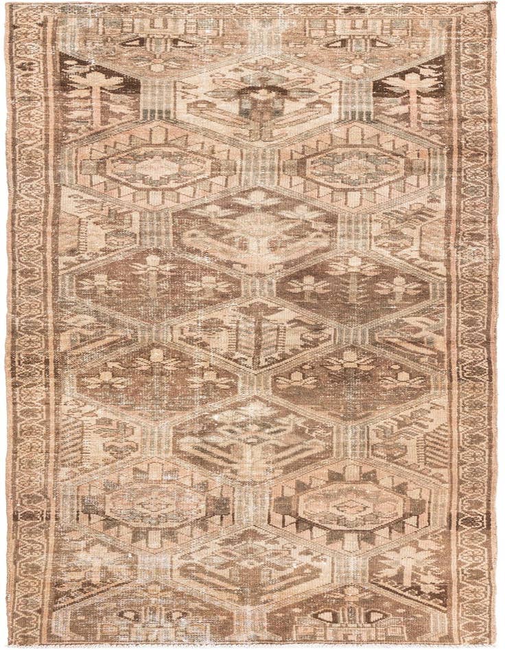 Detail image of 3' 7 x 9' 5 Hand Knotted Ultra Vintage Persian Wool Runner Rug