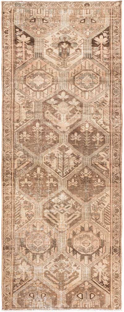 3' 7 x 9' 5 Hand Knotted Ultra Vintage Persian Wool Runner Rug