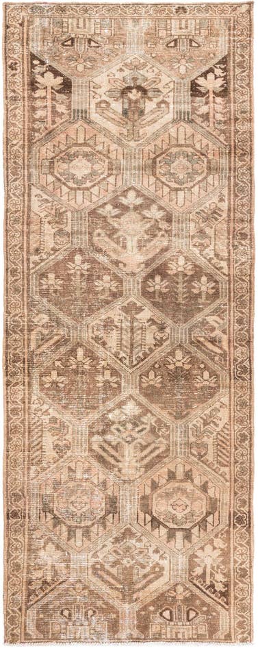 Detail image of 3' 7 x 9' 5 Hand Knotted Ultra Vintage Persian Wool Runner Rug