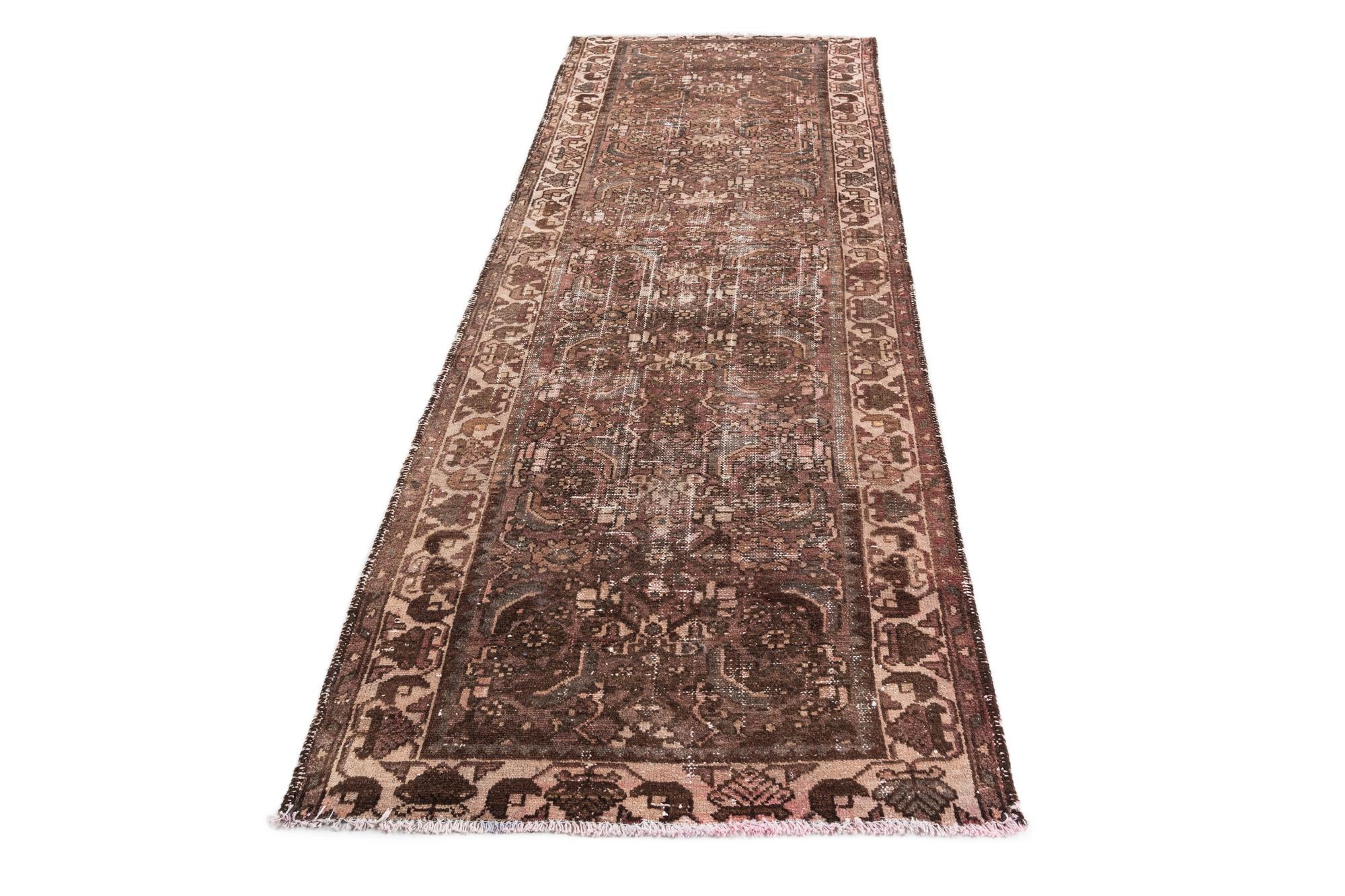3' 6 x 9' 1 Hand Knotted Ultra Vintage Persian Wool Runner Rug