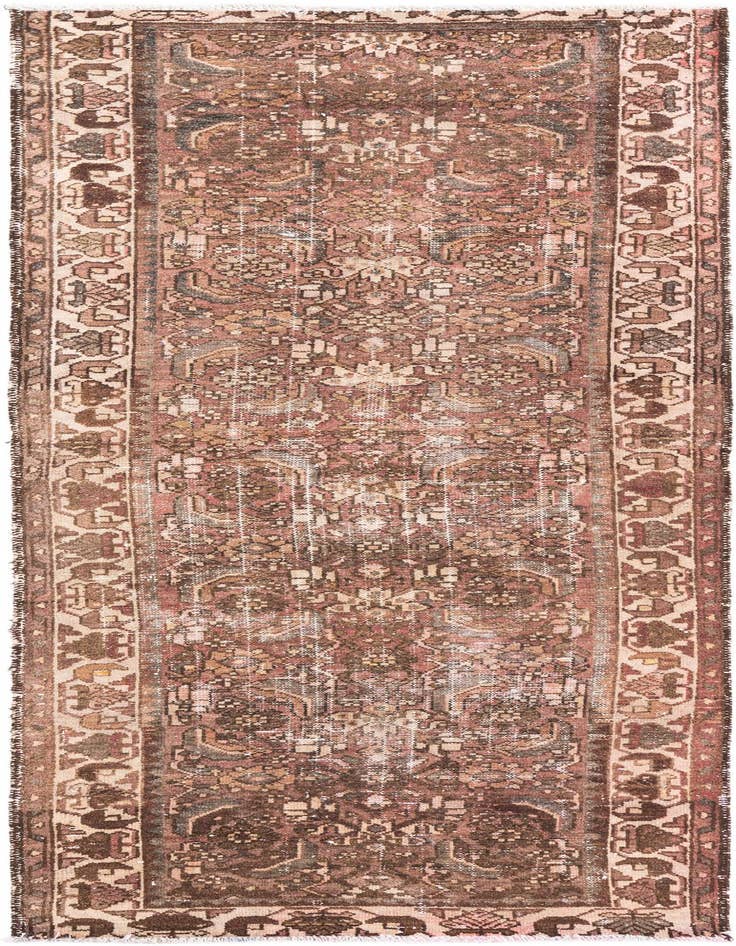 Detail image of 3' 6 x 9' 1 Hand Knotted Ultra Vintage Persian Wool Runner Rug