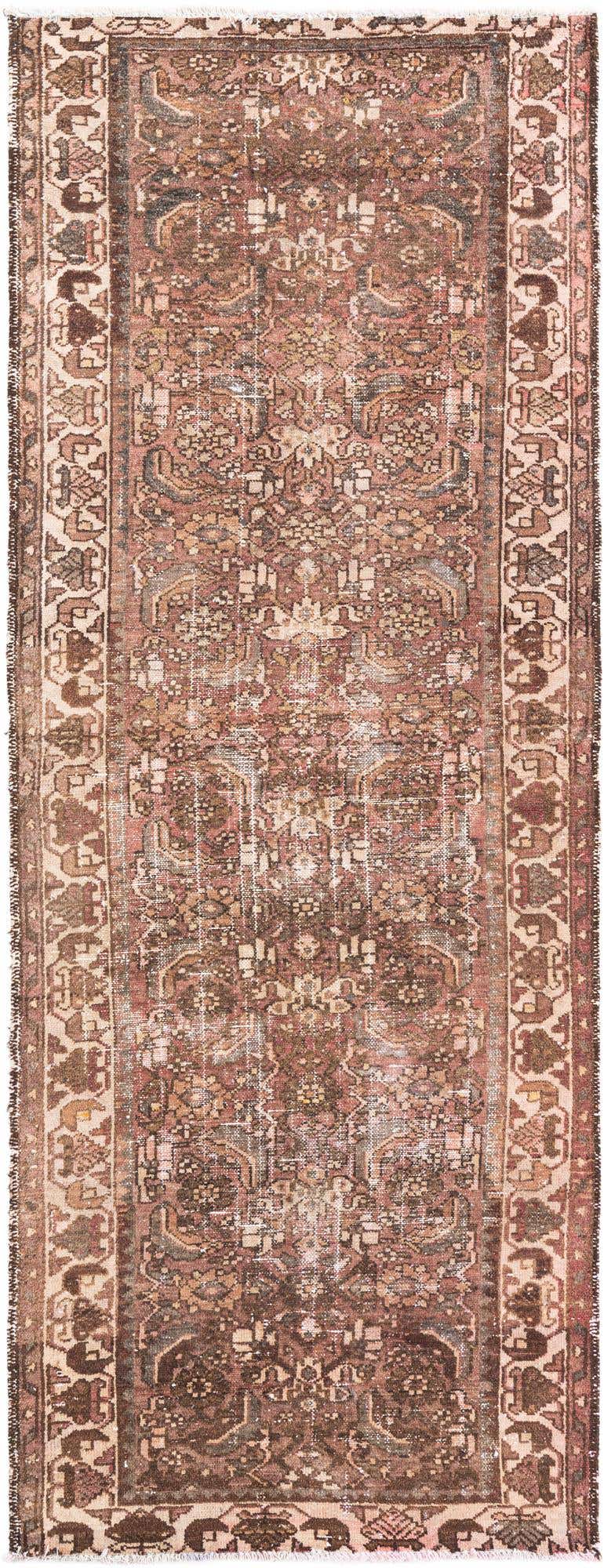 3' 6 x 9' 1 Hand Knotted Ultra Vintage Persian Wool Runner Rug