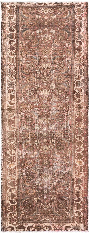 Detail image of 3' 6 x 9' 1 Hand Knotted Ultra Vintage Persian Wool Runner Rug