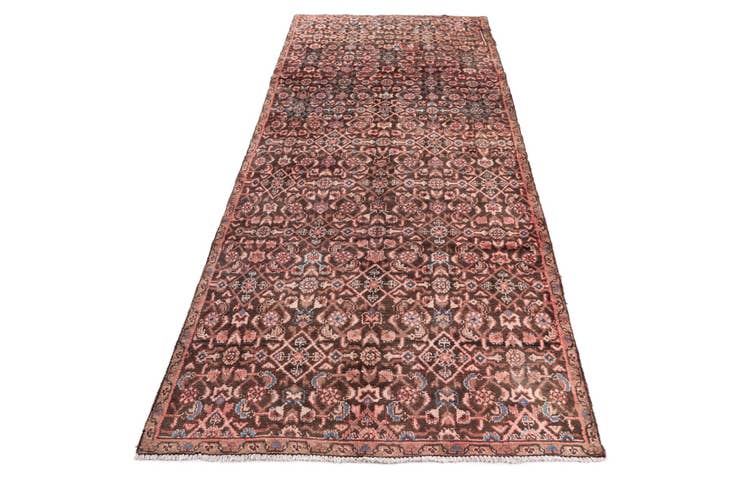 Detail image of 4' 1 x 9' Hand Knotted Ultra Vintage Persian Wool Runner Rug