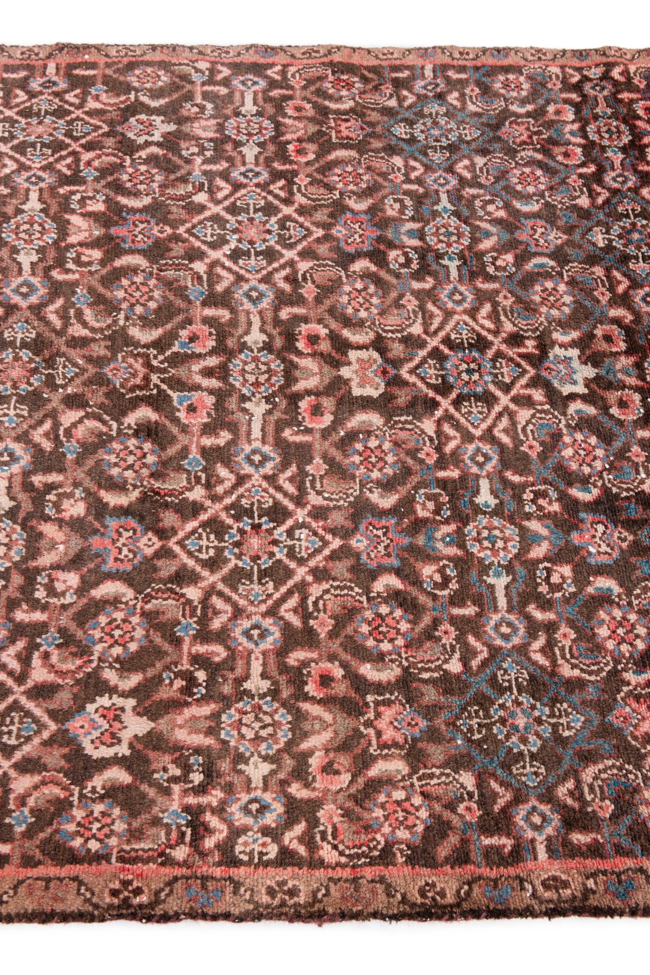 4' 1 x 9' Hand Knotted Ultra Vintage Persian Wool Runner Rug