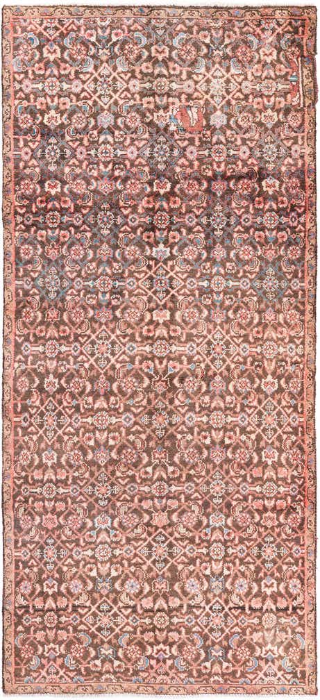 4' 1 x 9' Hand Knotted Ultra Vintage Persian Wool Runner Rug