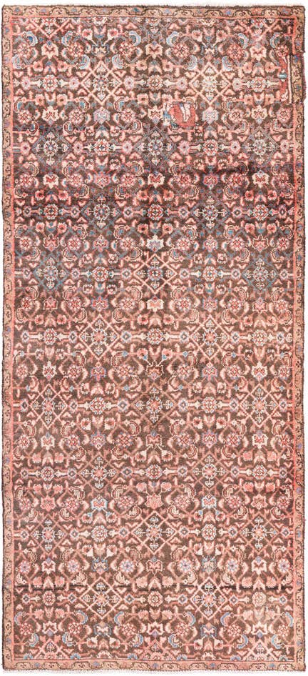 Detail image of 4' 1 x 9' Hand Knotted Ultra Vintage Persian Wool Runner Rug