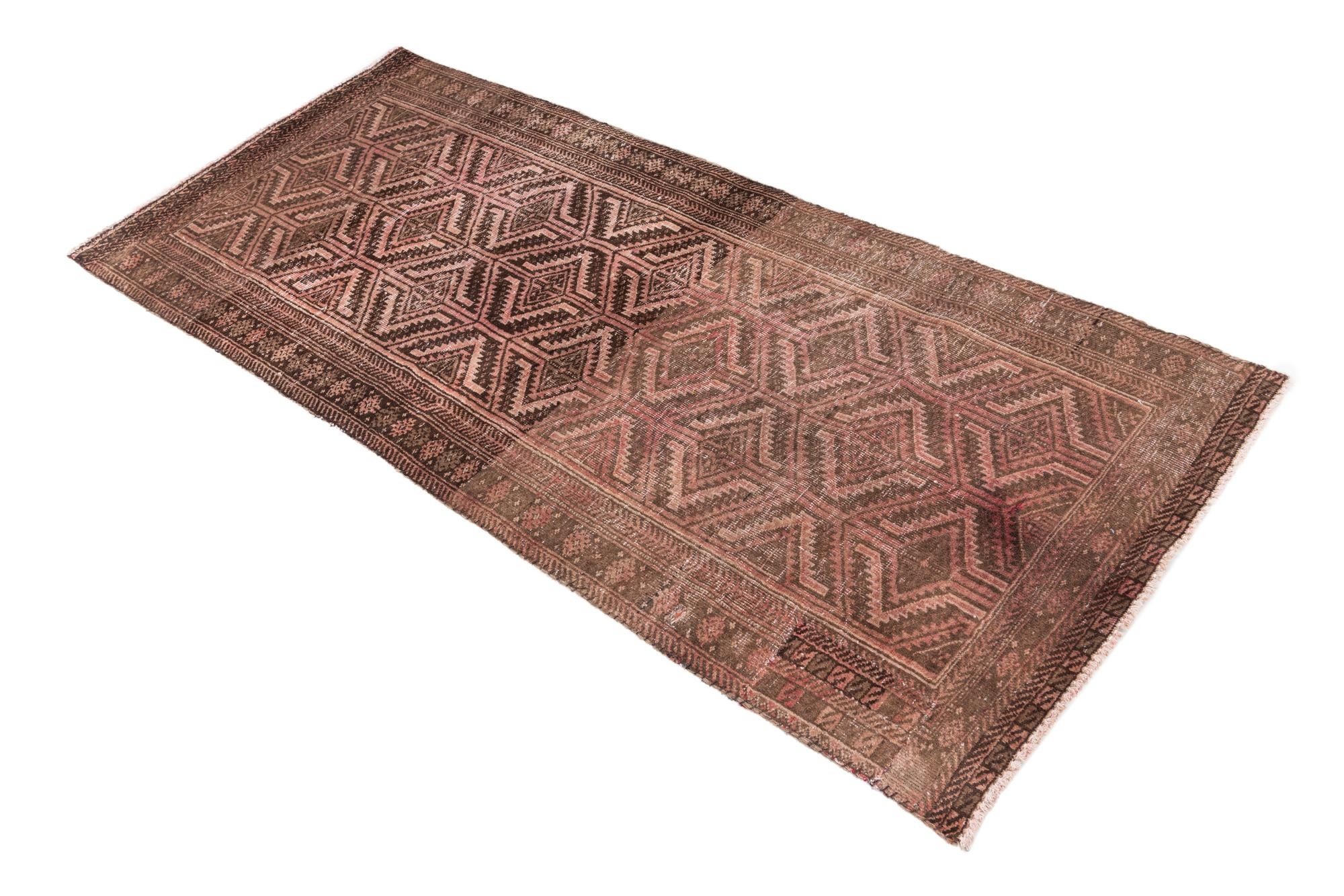 2' 8 x 5' 10 Hand Knotted Ultra Vintage Persian Wool Runner Rug