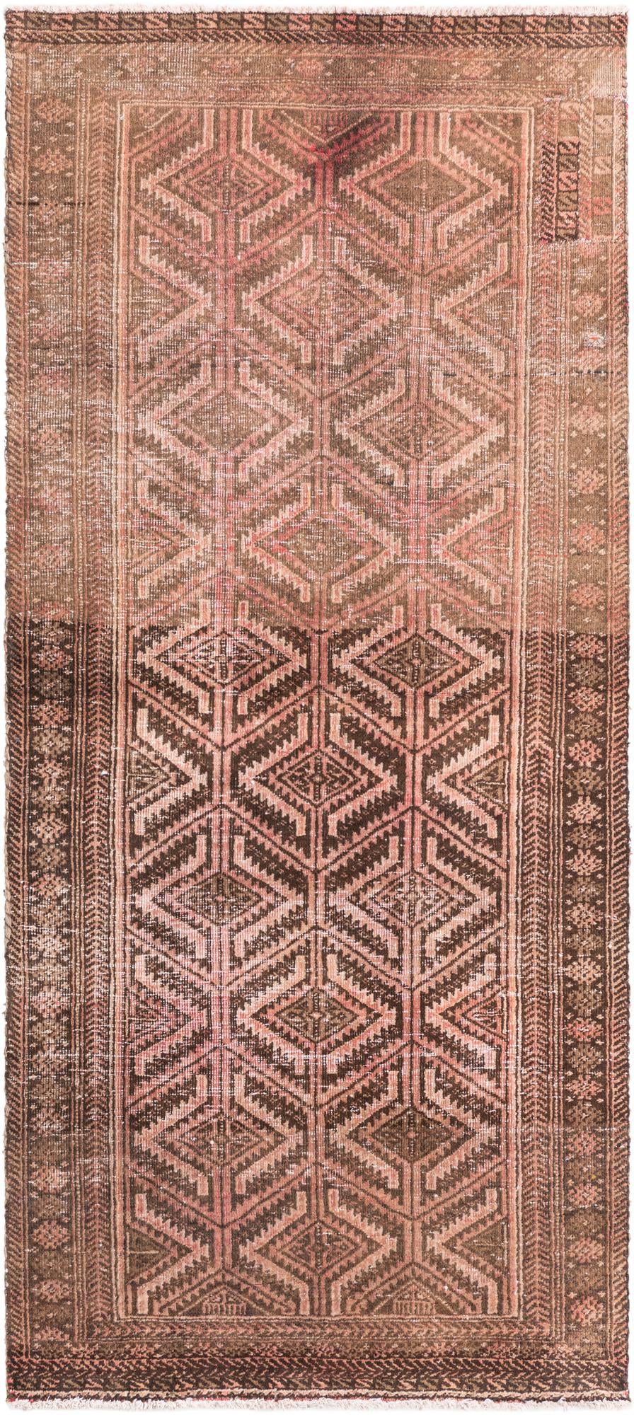 2' 8 x 5' 10 Hand Knotted Ultra Vintage Persian Wool Runner Rug