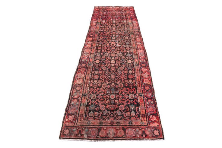 Detail image of 3' 3 x 10' 9 Hand Knotted Ultra Vintage Persian Wool Runner Rug