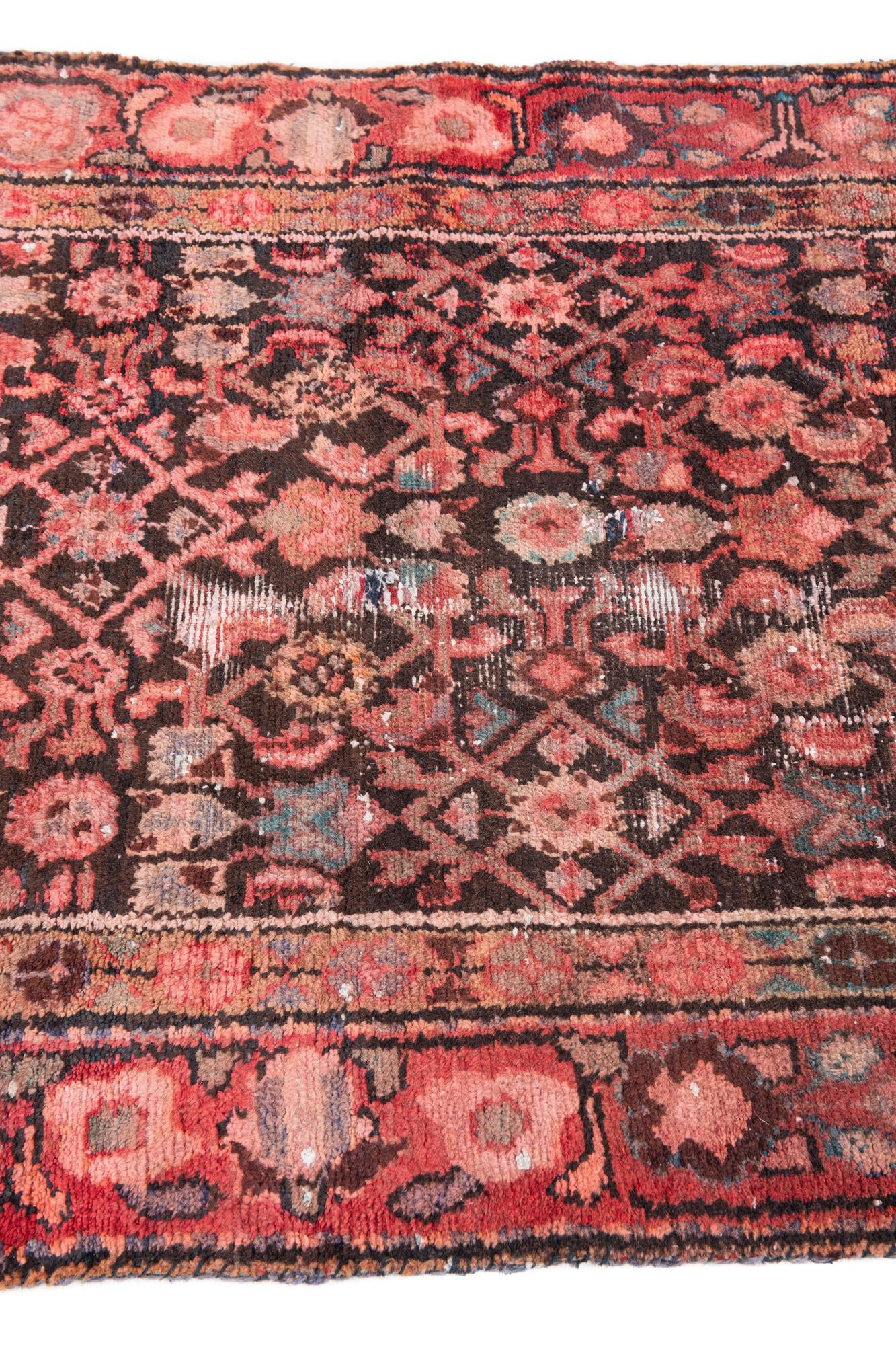 3' 3 x 10' 9 Hand Knotted Ultra Vintage Persian Wool Runner Rug