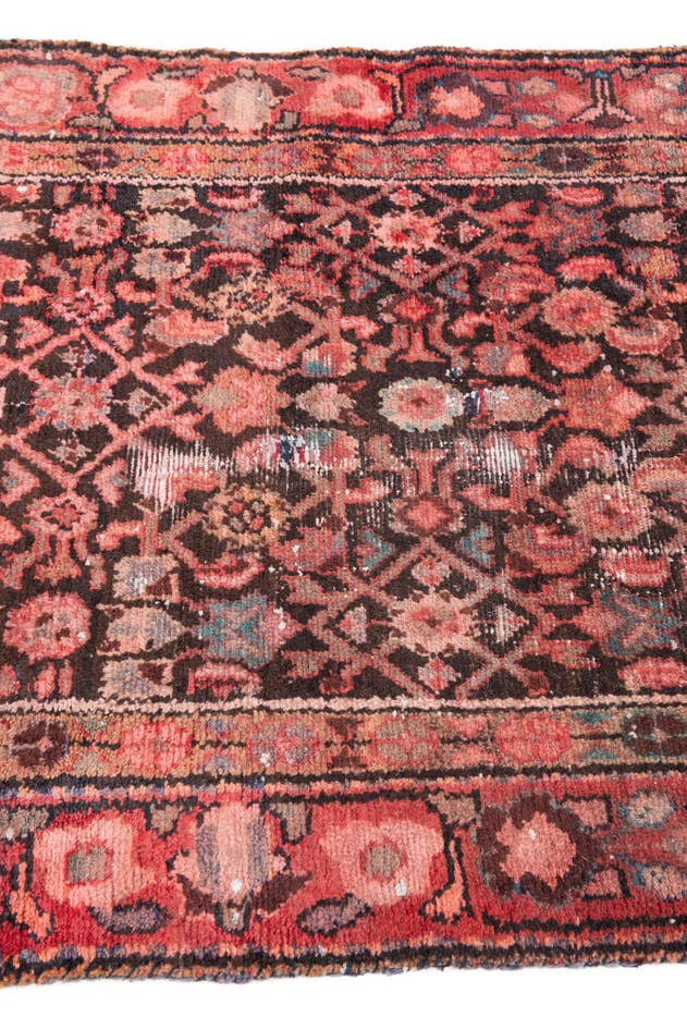 Detail image of 3' 3 x 10' 9 Hand Knotted Ultra Vintage Persian Wool Runner Rug