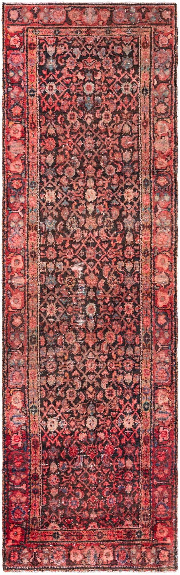 3' 3 x 10' 9 Hand Knotted Ultra Vintage Persian Wool Runner Rug