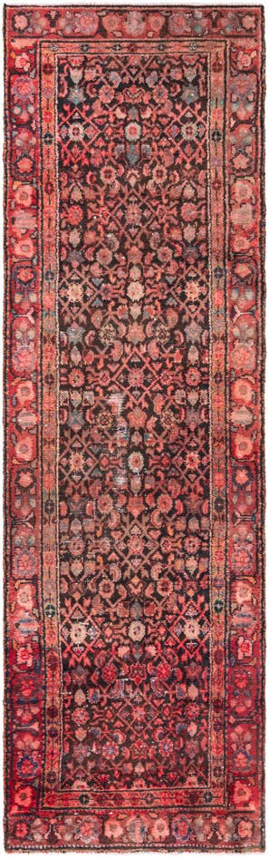 Detail image of 3' 3 x 10' 9 Hand Knotted Ultra Vintage Persian Wool Runner Rug