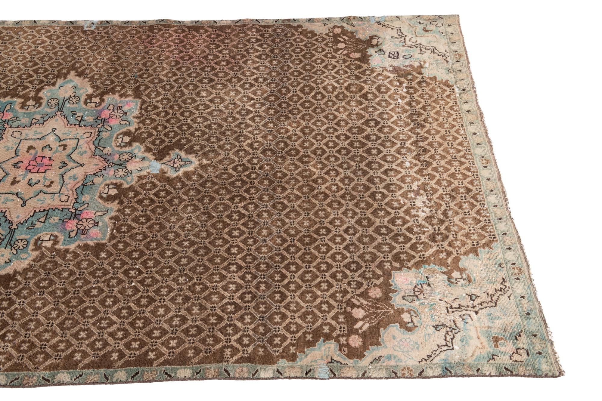 4' x 7' 9 Hand Knotted Ultra Vintage Persian Wool Runner Rug