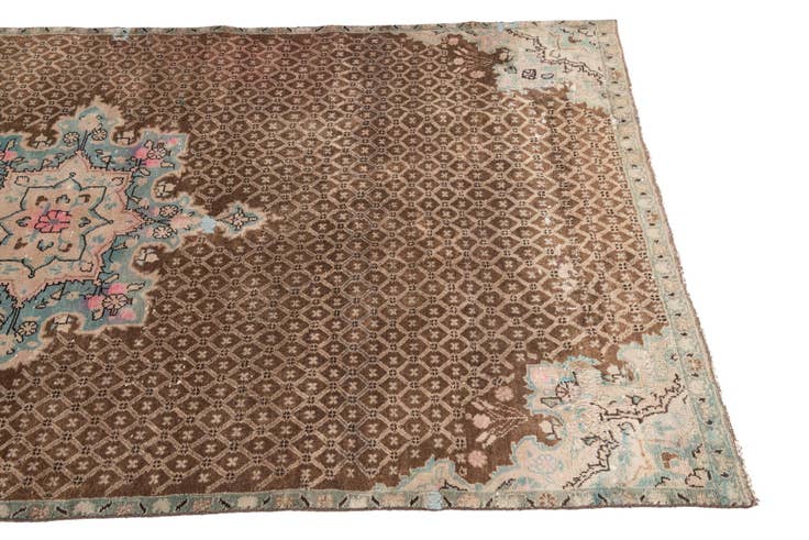 Detail image of 4' x 7' 9 Hand Knotted Ultra Vintage Persian Wool Runner Rug