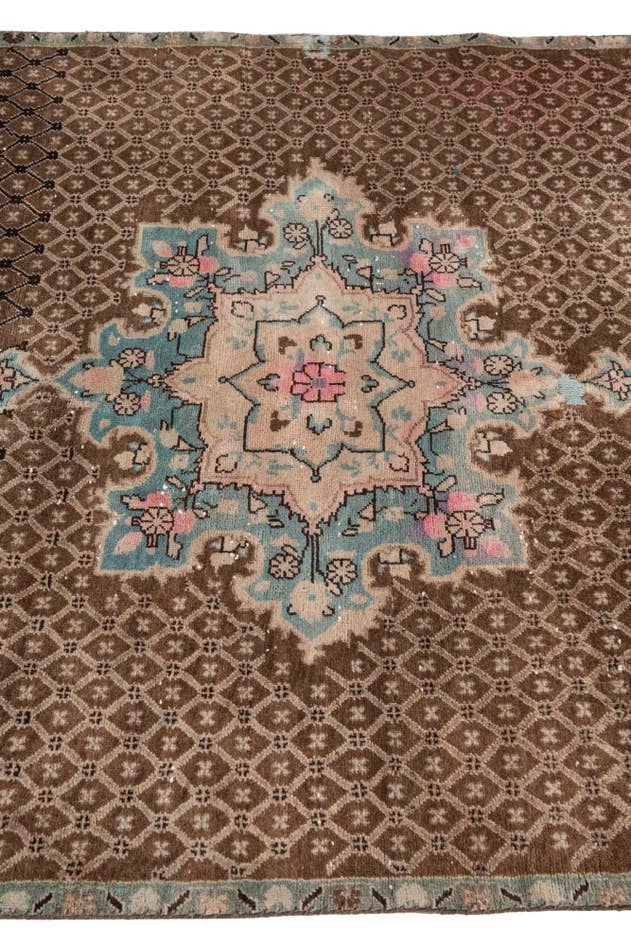 Detail image of 4' x 7' 9 Hand Knotted Ultra Vintage Persian Wool Runner Rug