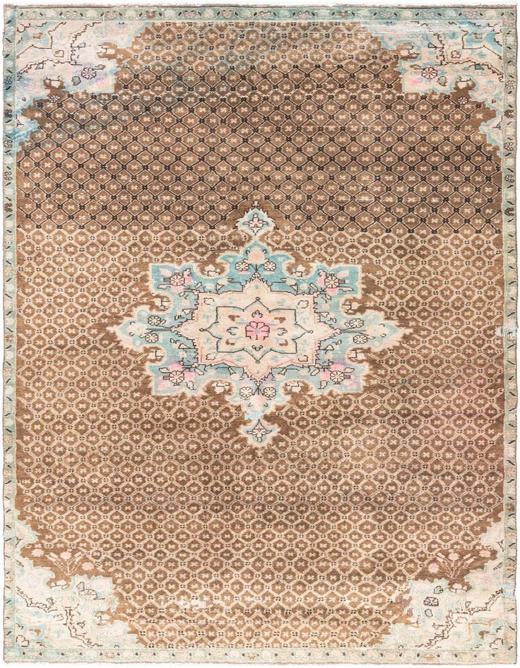 Detail image of 4' x 7' 9 Hand Knotted Ultra Vintage Persian Wool Runner Rug