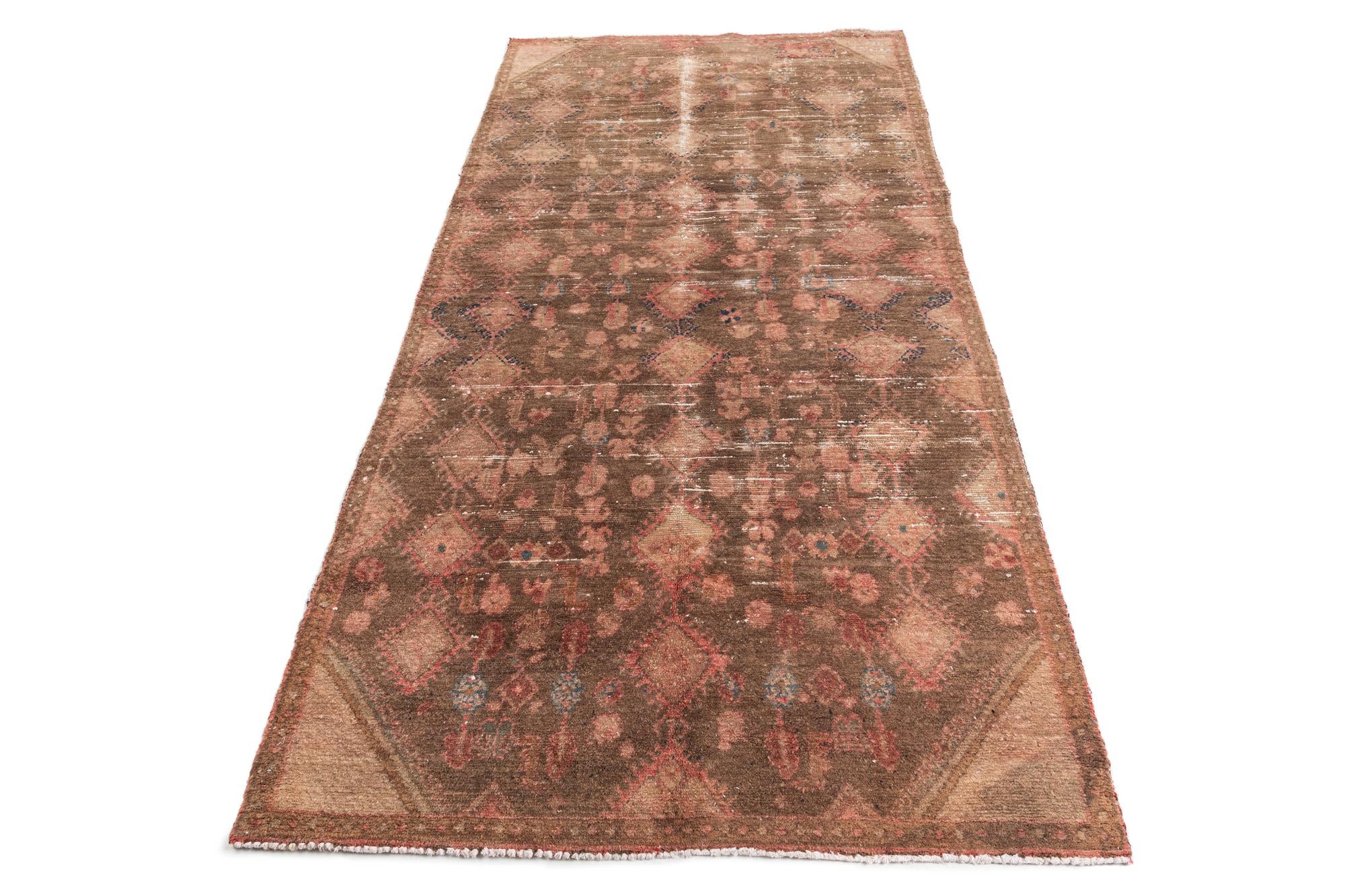 4' 6 x 9' 2 Hand Knotted Ultra Vintage Persian Wool Runner Rug