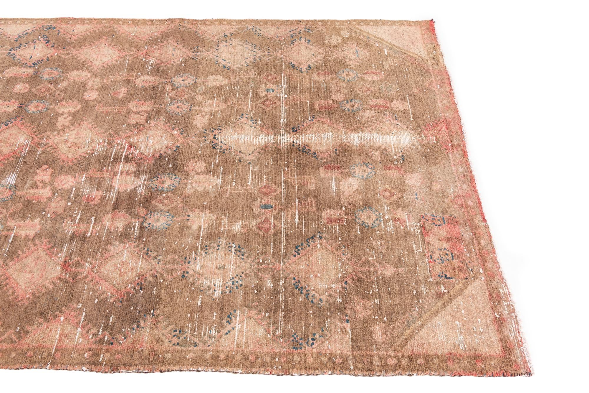 4' 6 x 9' 2 Hand Knotted Ultra Vintage Persian Wool Runner Rug
