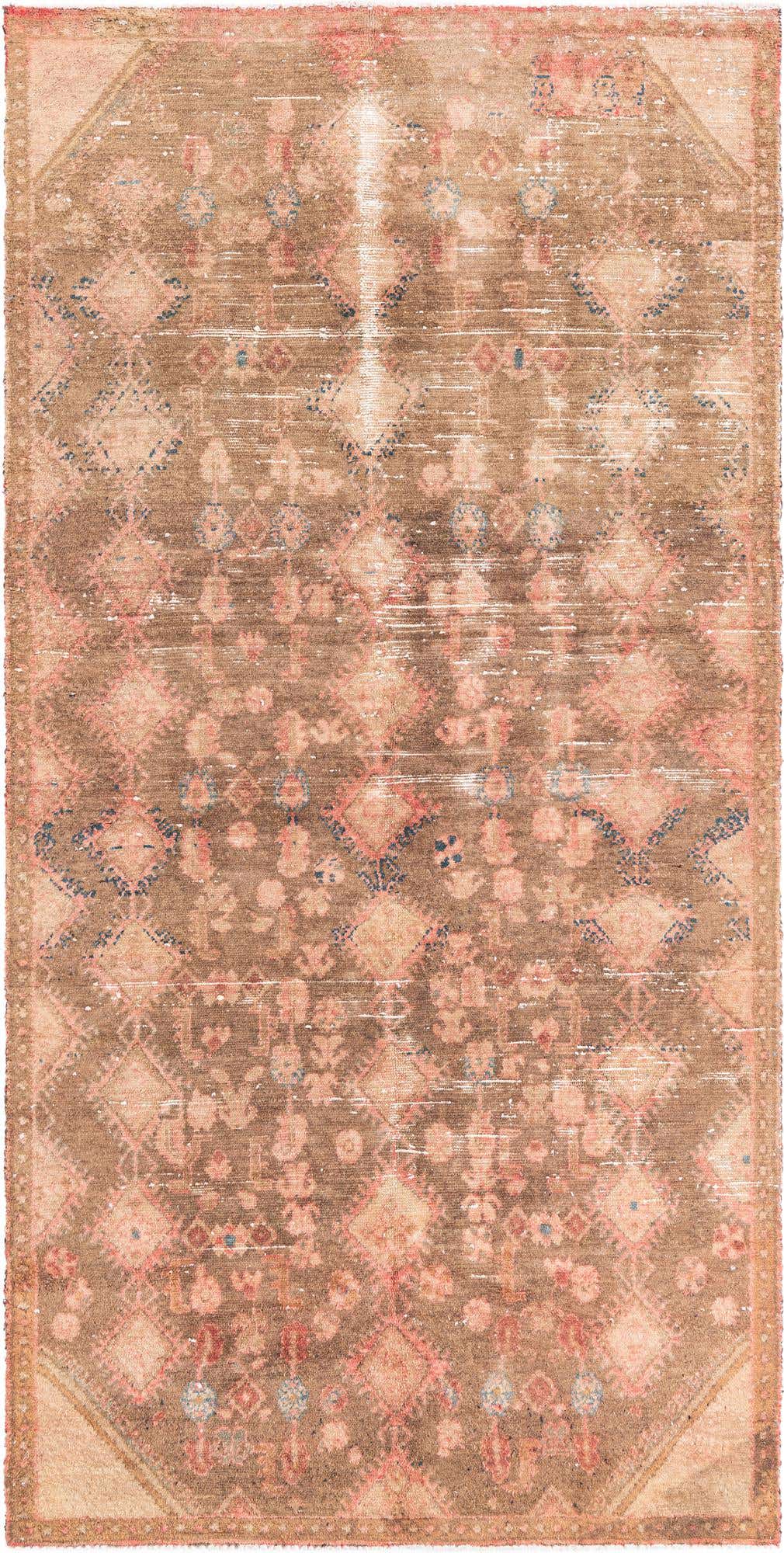 4' 6 x 9' 2 Hand Knotted Ultra Vintage Persian Wool Runner Rug