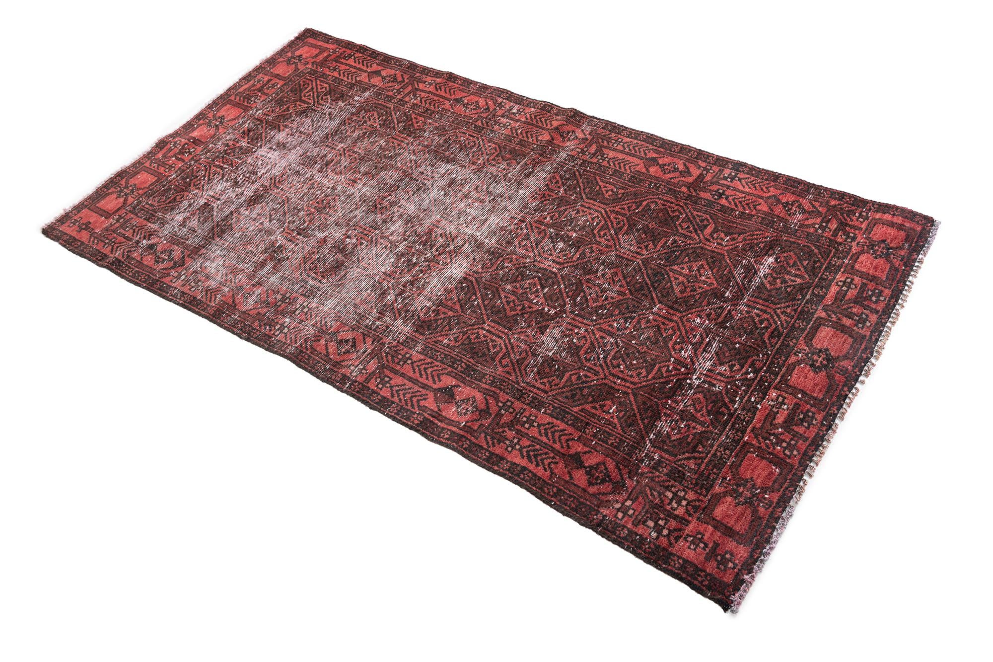 3' 1 x 6' Hand Knotted Ultra Vintage Persian Wool Runner Rug