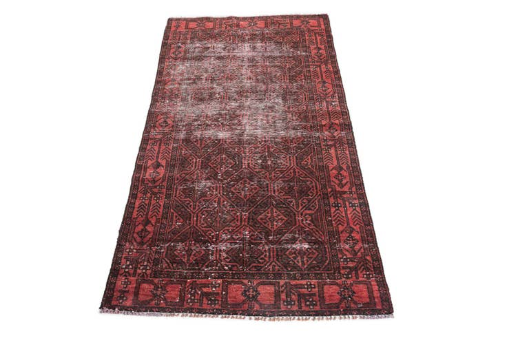 Detail image of 3' 1 x 6' Hand Knotted Ultra Vintage Persian Wool Runner Rug