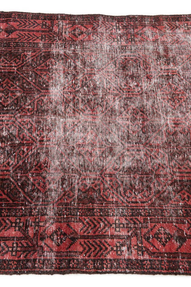 Detail image of 3' 1 x 6' Hand Knotted Ultra Vintage Persian Wool Runner Rug