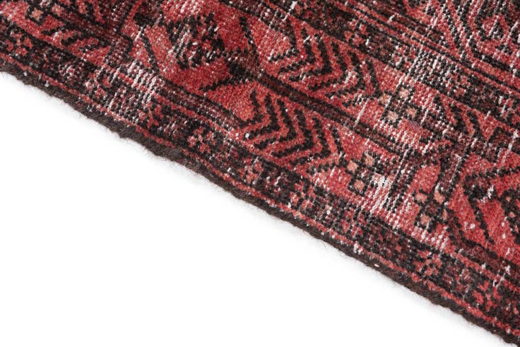 Detail image of 3' 1 x 6' Hand Knotted Ultra Vintage Persian Wool Runner Rug