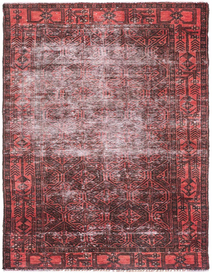Detail image of 3' 1 x 6' Hand Knotted Ultra Vintage Persian Wool Runner Rug