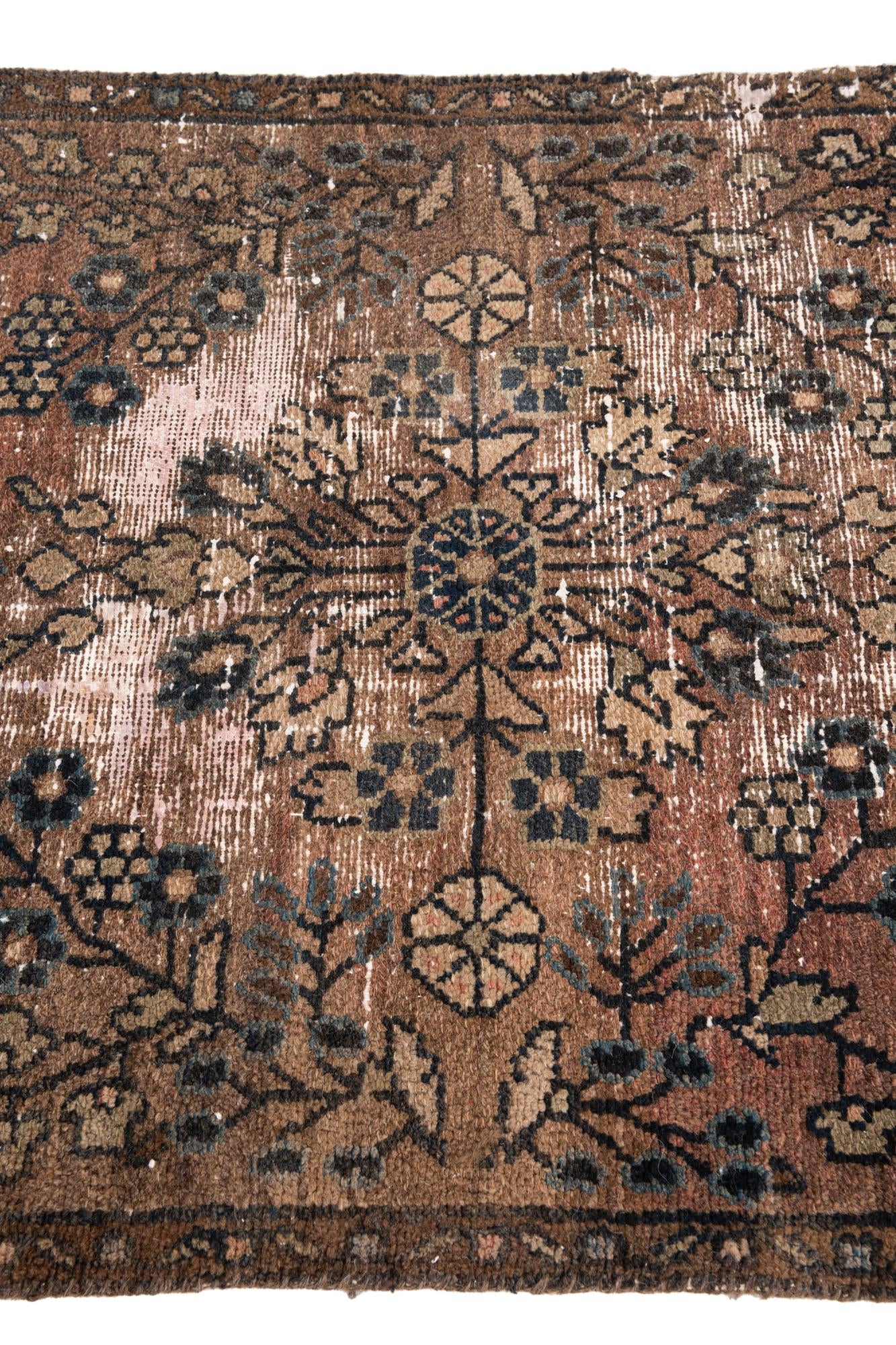 85cm x 455cm Hand Knotted Ultra Vintage Persian Wool Runner Rug