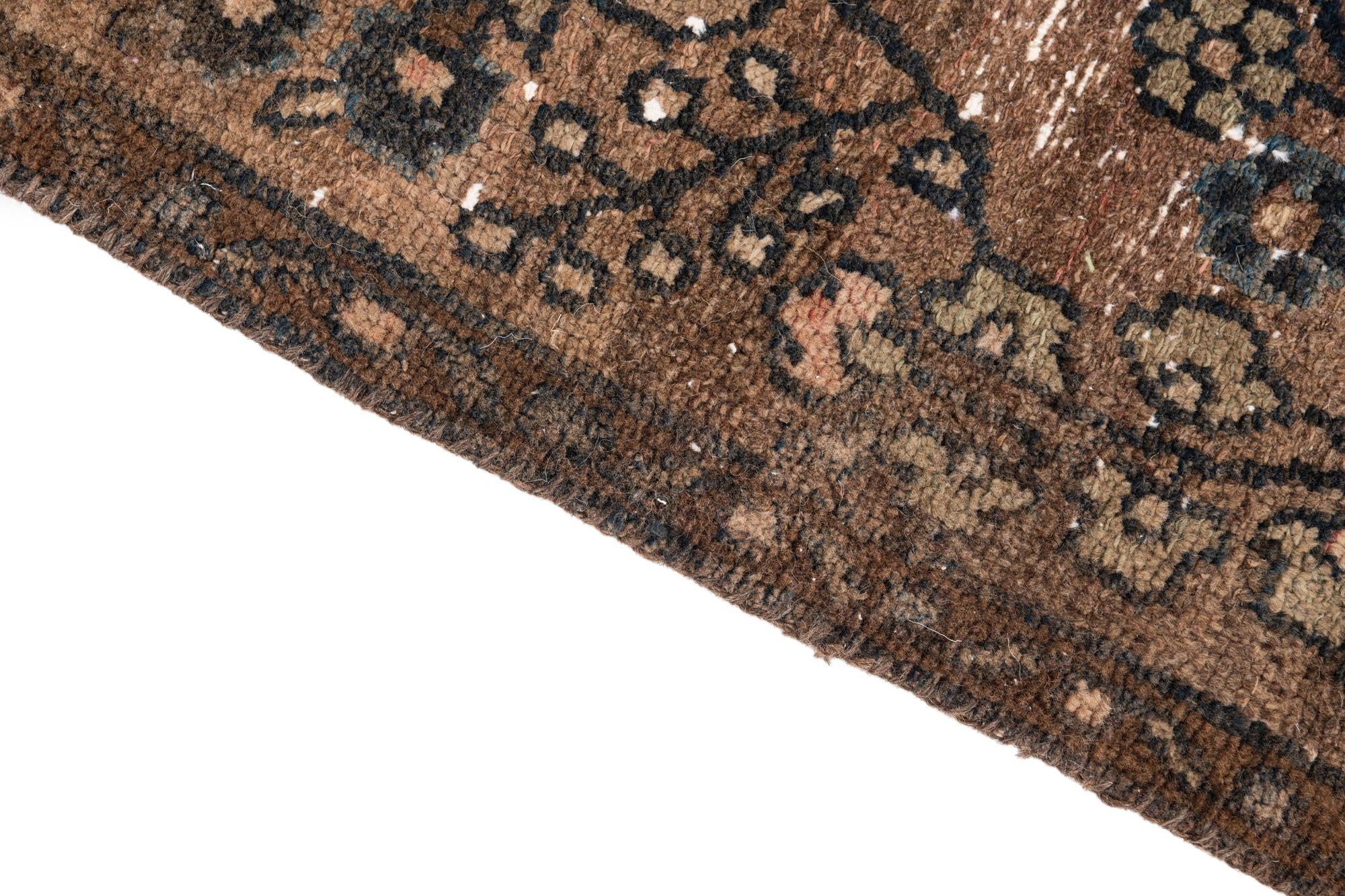 85cm x 455cm Hand Knotted Ultra Vintage Persian Wool Runner Rug