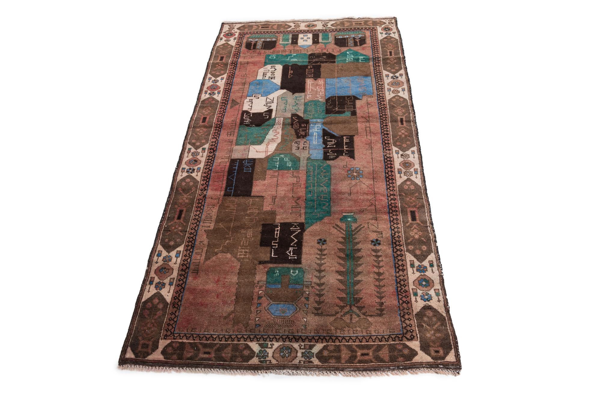 3' 4 x 6' 7 Hand Knotted Ultra Vintage Persian Wool Runner Rug