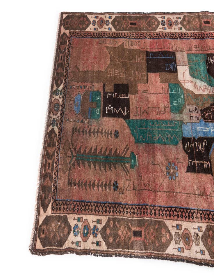 Detail image of 3' 4 x 6' 7  Hand Knotted Ultra Vintage Persian Wool Runner Rug