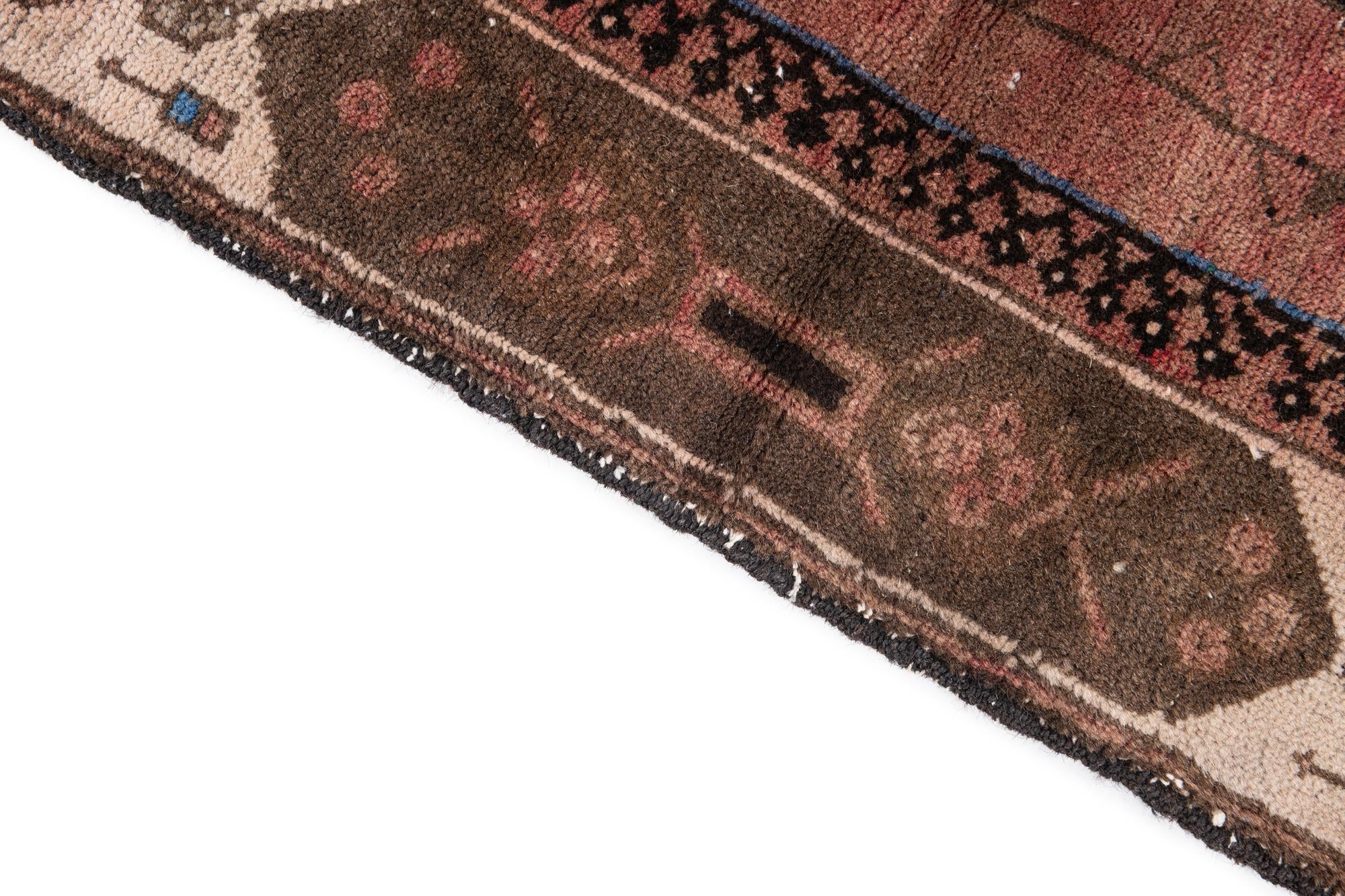 3' 4 x 6' 7 Hand Knotted Ultra Vintage Persian Wool Runner Rug