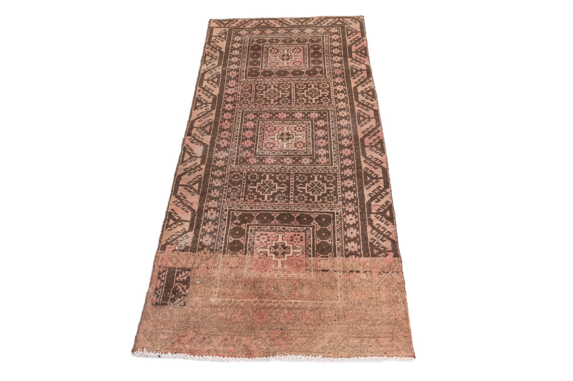 2' 5 x 5' 5 Hand Knotted Ultra Vintage Persian Wool Runner Rug