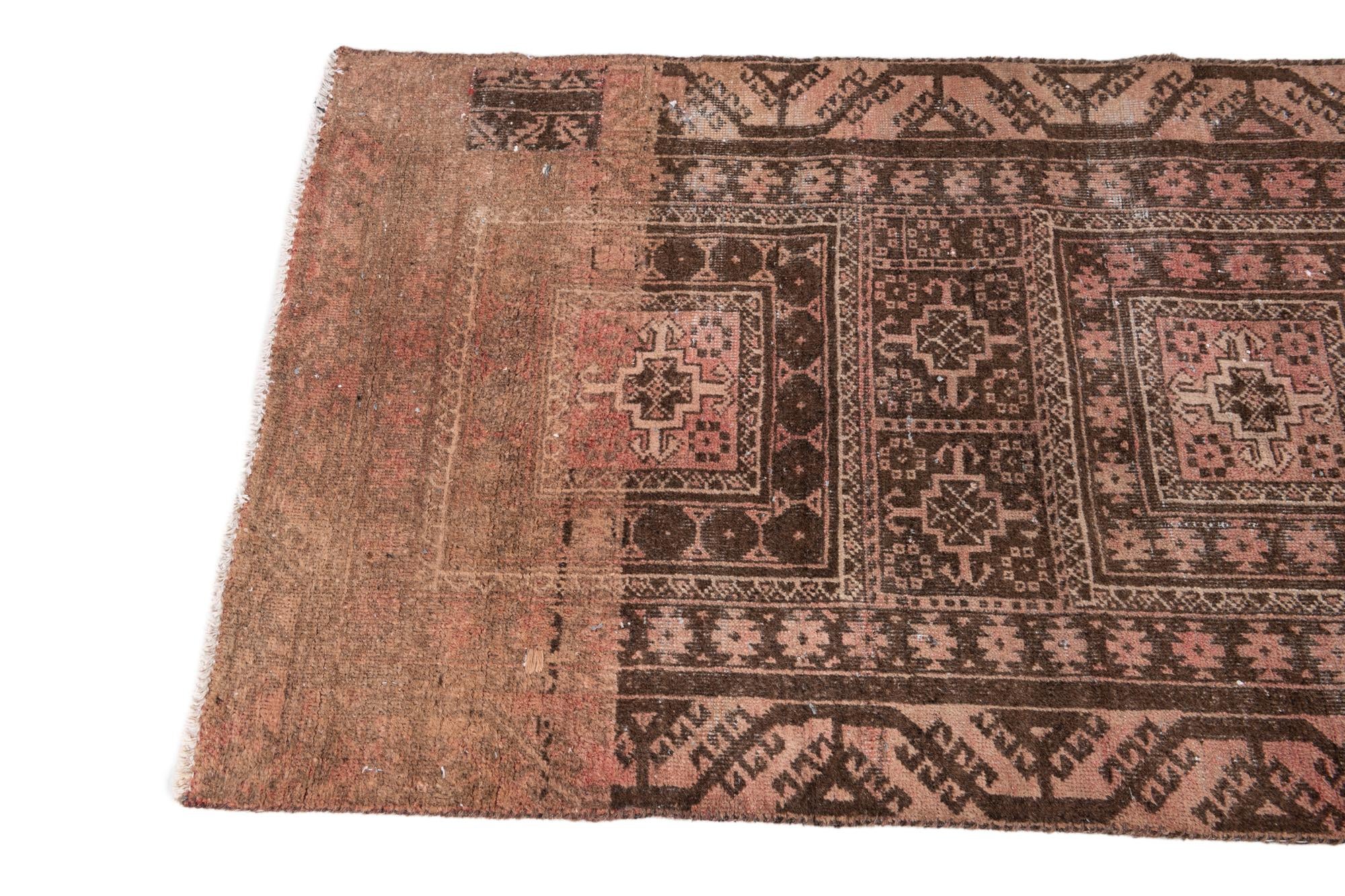 2' 5 x 5' 5 Hand Knotted Ultra Vintage Persian Wool Runner Rug