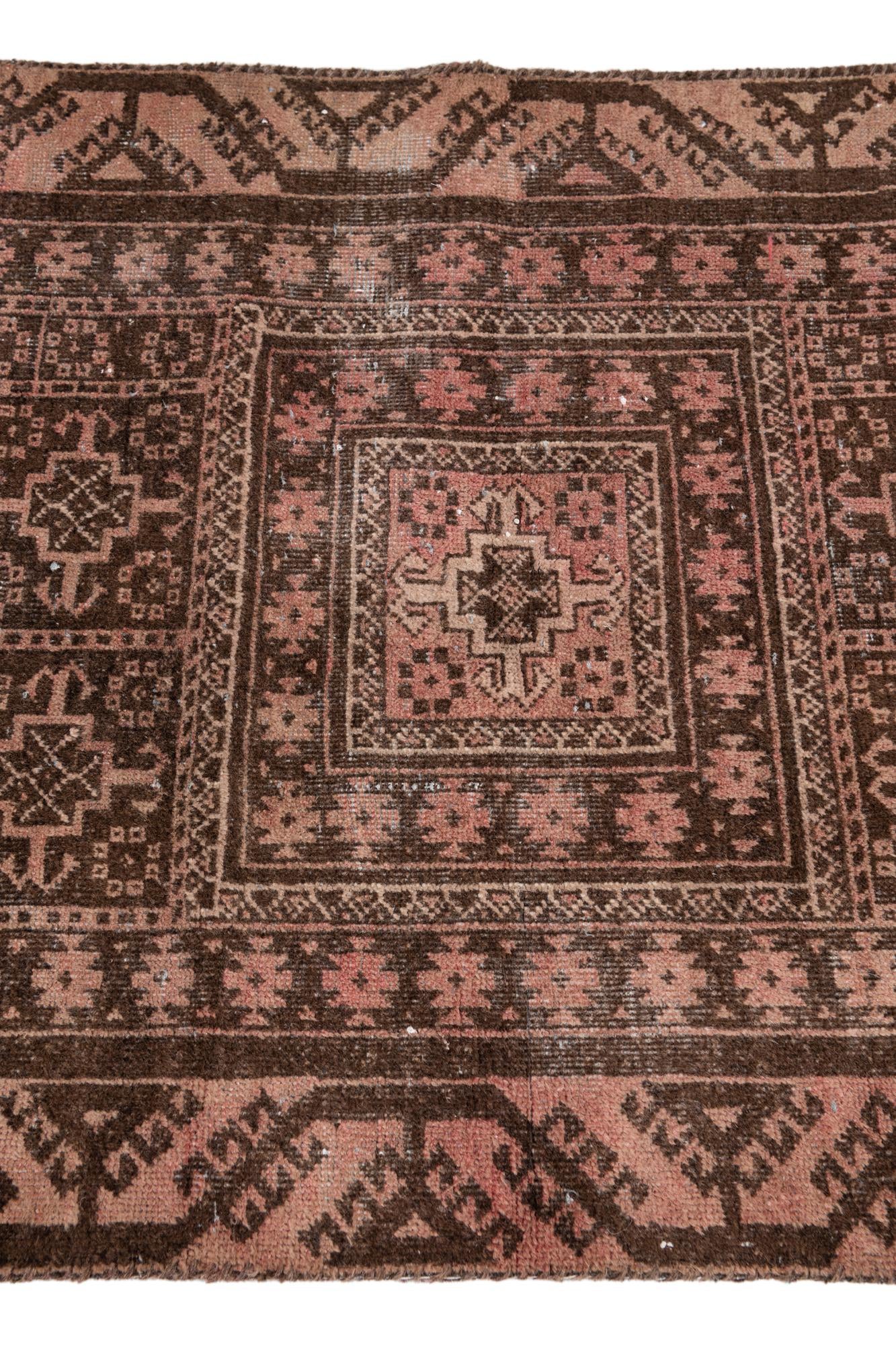 2' 5 x 5' 5 Hand Knotted Ultra Vintage Persian Wool Runner Rug