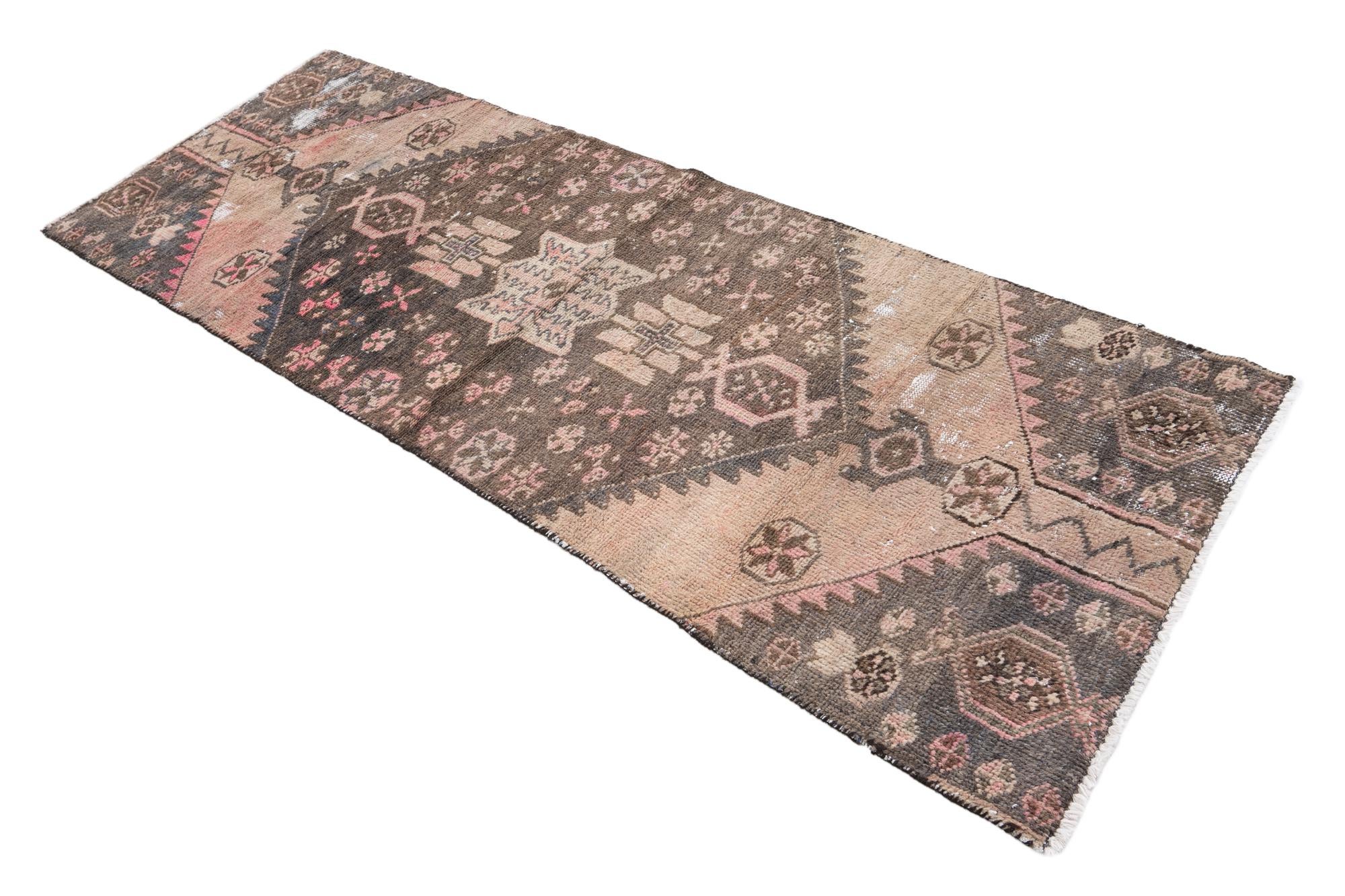 2' 5 x 6' 9 Hand Knotted Ultra Vintage Persian Wool Runner Rug