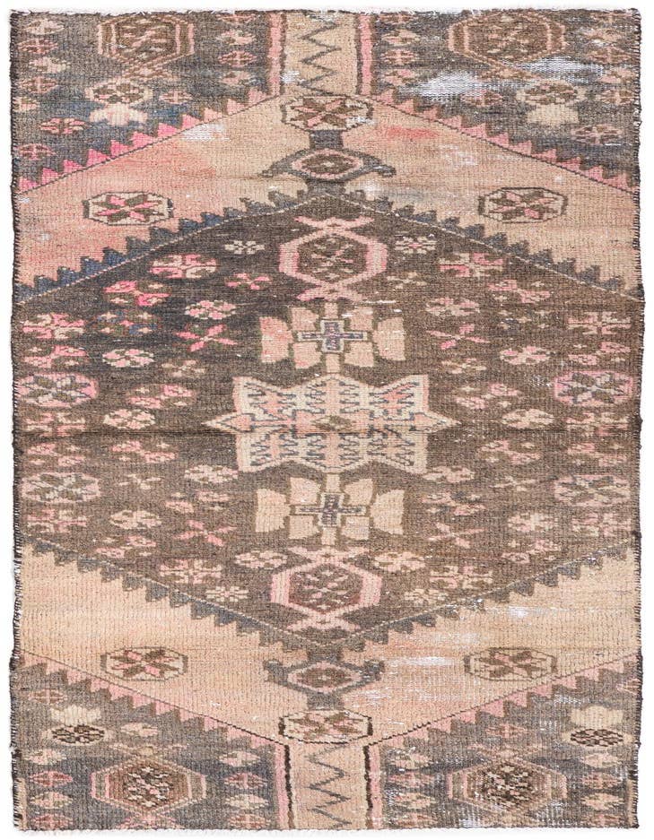 Detail image of 2' 5 x 6' 9 Hand Knotted Ultra Vintage Persian Wool Runner Rug