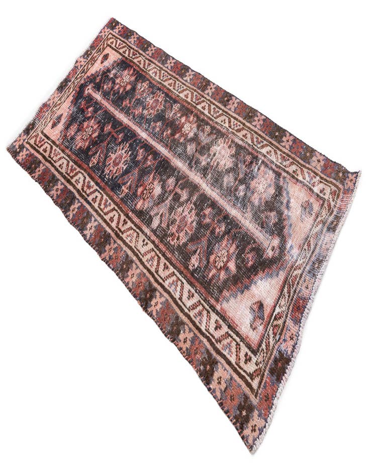 Detail image of 3' 2 x 6' 2  Hand Knotted Ultra Vintage Persian Wool Runner Rug