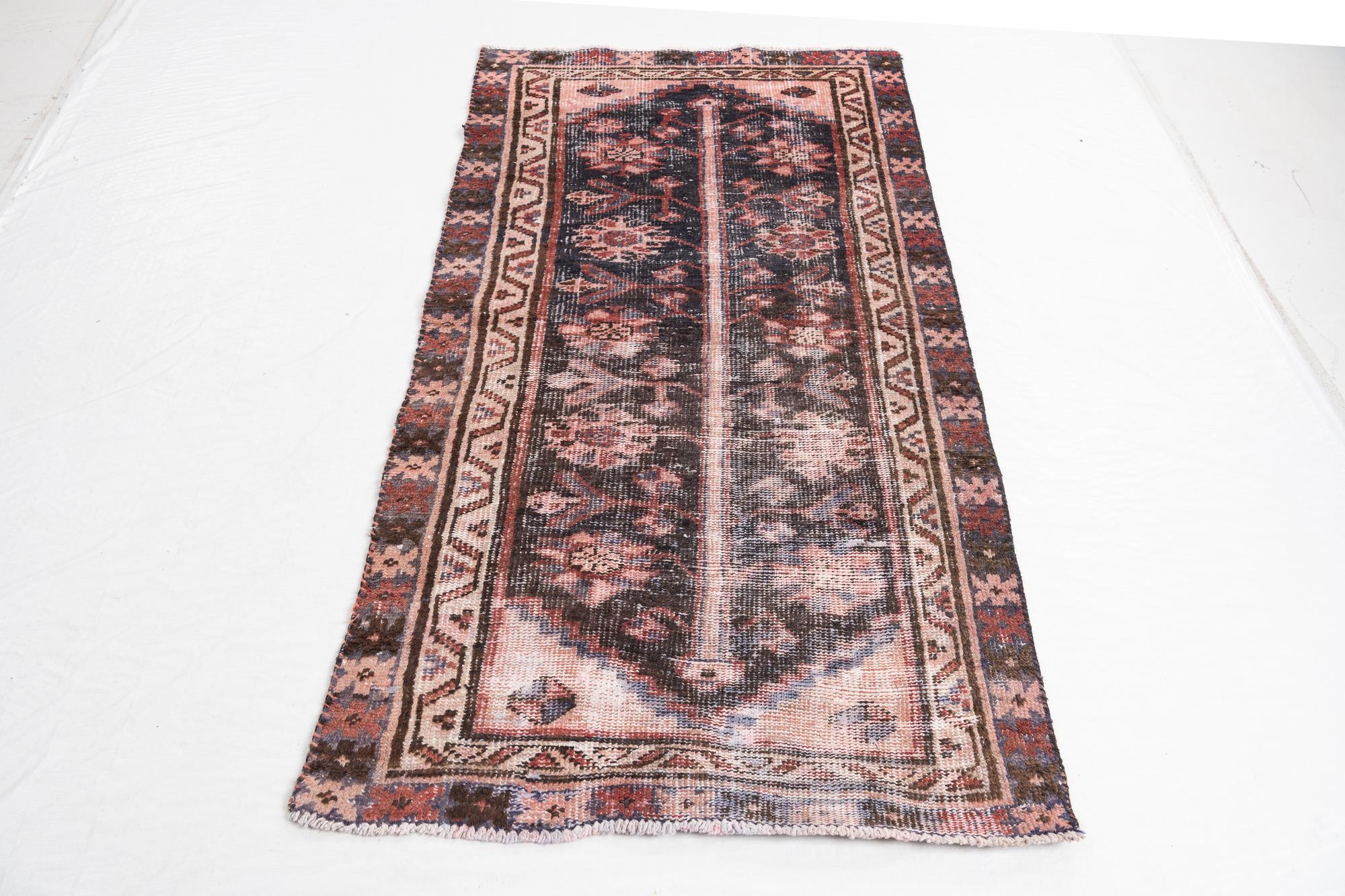 3' 2 x 6' 2 Hand Knotted Ultra Vintage Persian Wool Runner Rug