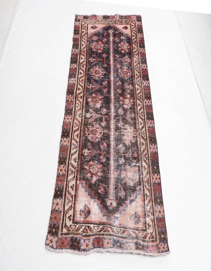 Detail image of 3' 2 x 6' 2  Hand Knotted Ultra Vintage Persian Wool Runner Rug