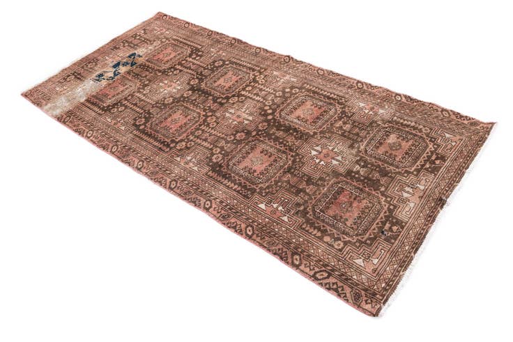 Detail image of 3' 4 x 6' 10 Hand Knotted Ultra Vintage Persian Wool Runner Rug