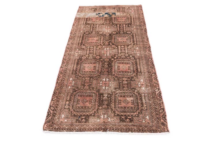 Detail image of 3' 4 x 6' 10 Hand Knotted Ultra Vintage Persian Wool Runner Rug