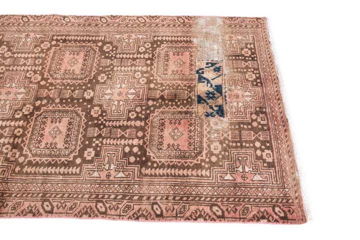 3' 4 x 6' 10 Hand Knotted Ultra Vintage Persian Wool Runner Rug