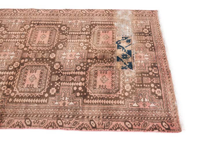 Detail image of 3' 4 x 6' 10 Hand Knotted Ultra Vintage Persian Wool Runner Rug