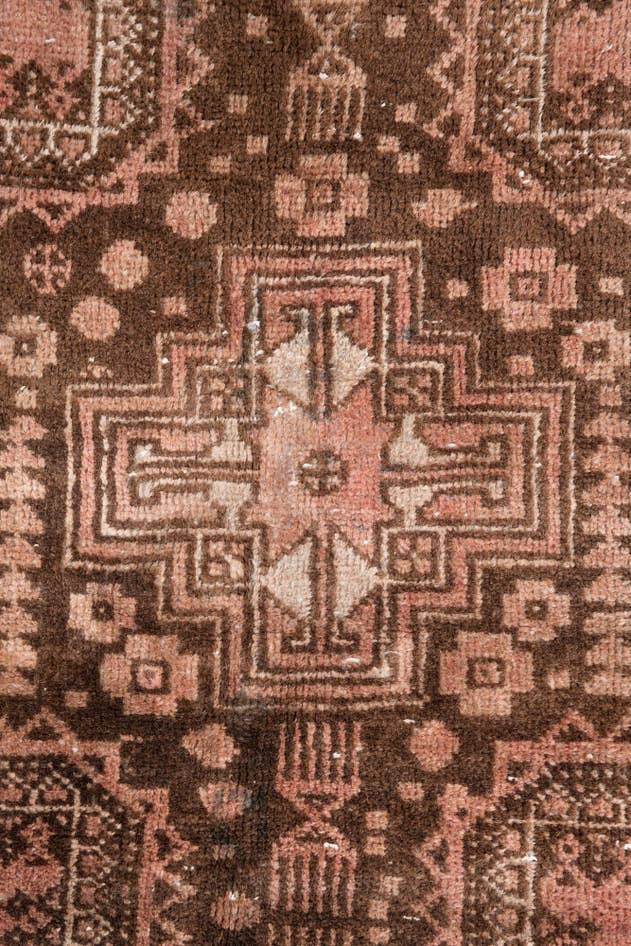 Detail image of 3' 4 x 6' 10 Hand Knotted Ultra Vintage Persian Wool Runner Rug