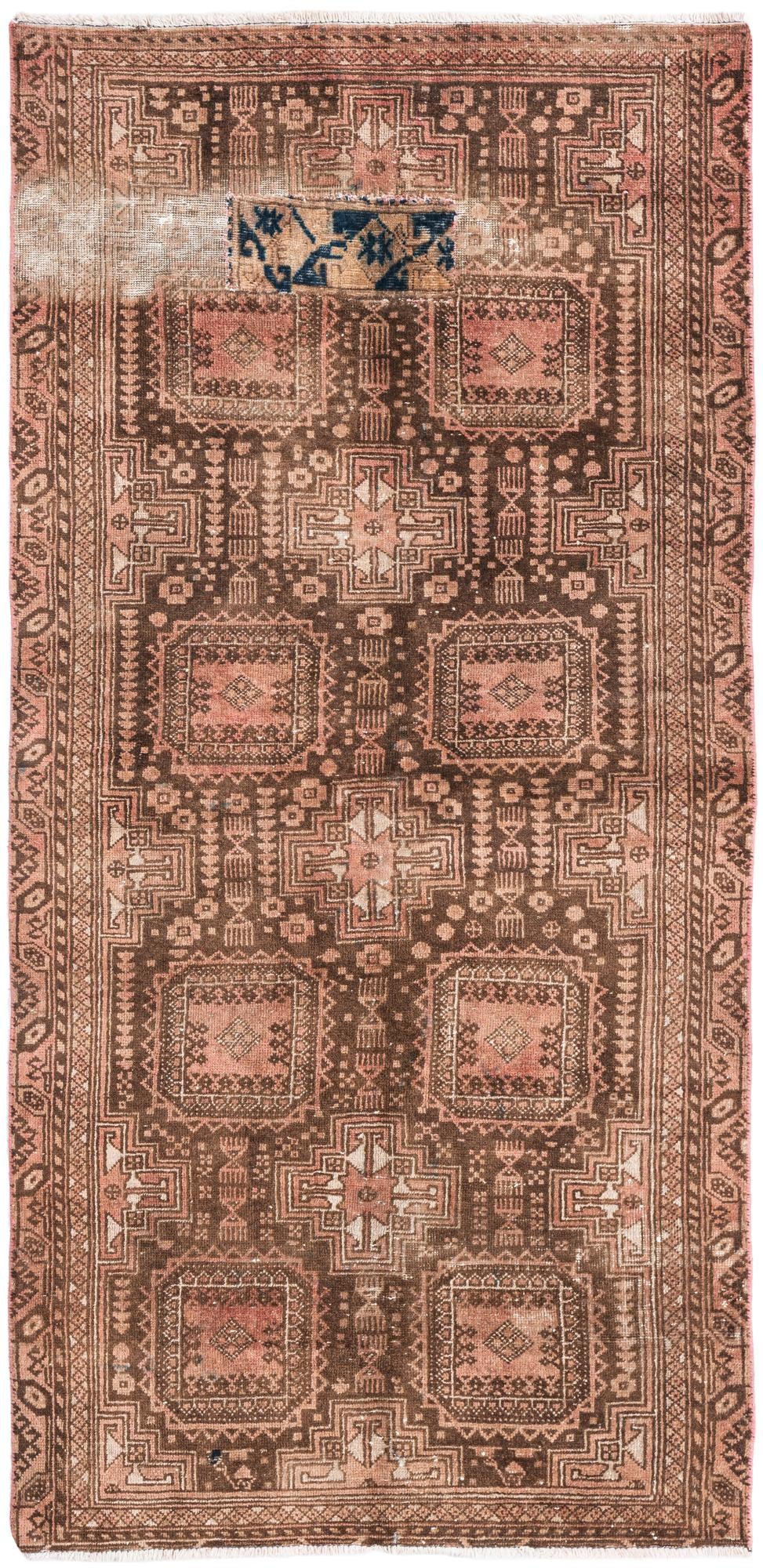 3' 4 x 6' 10 Hand Knotted Ultra Vintage Persian Wool Runner Rug