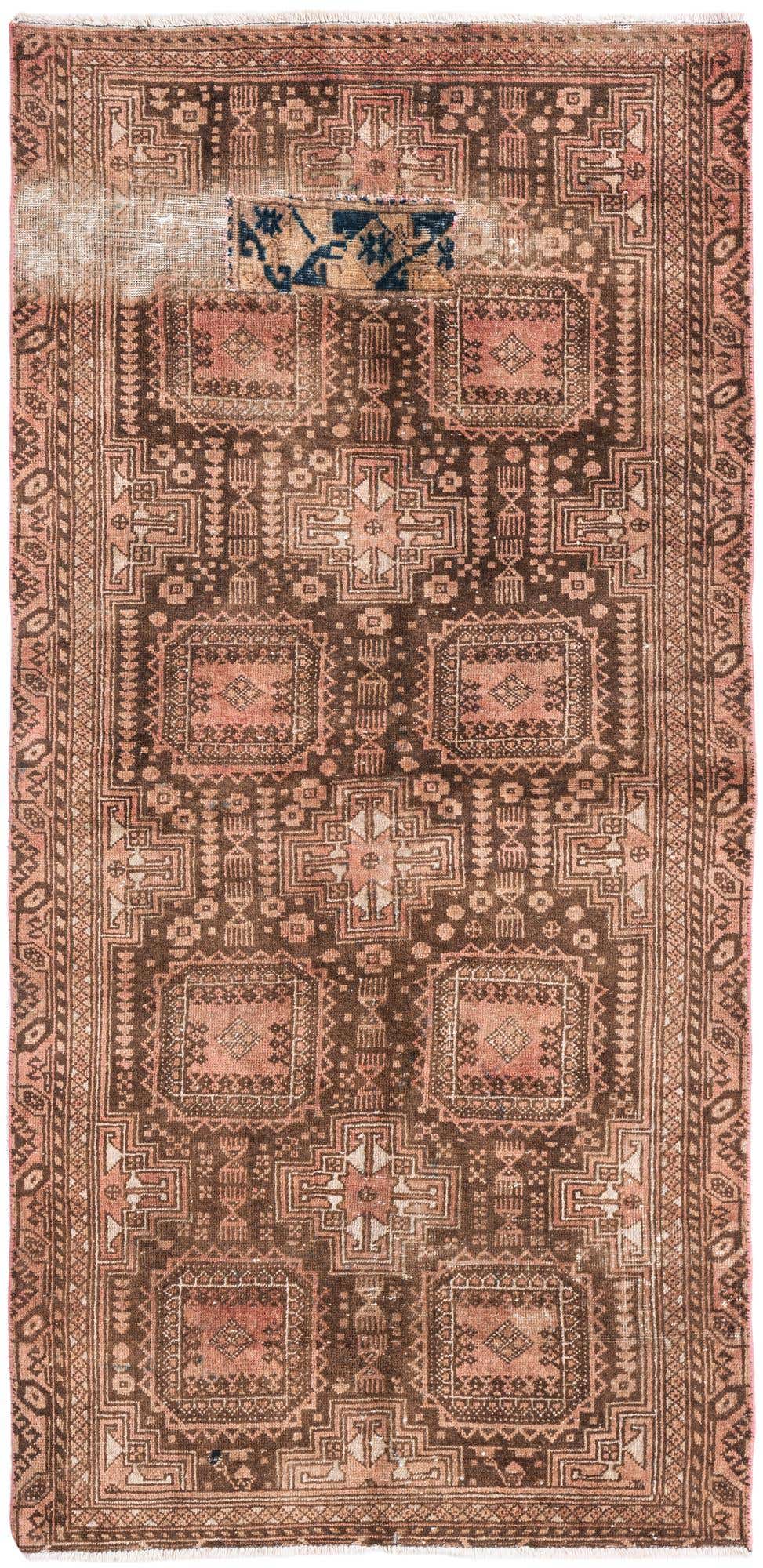 3' 4 x 6' 10 Hand Knotted Ultra Vintage Persian Wool Runner Rug